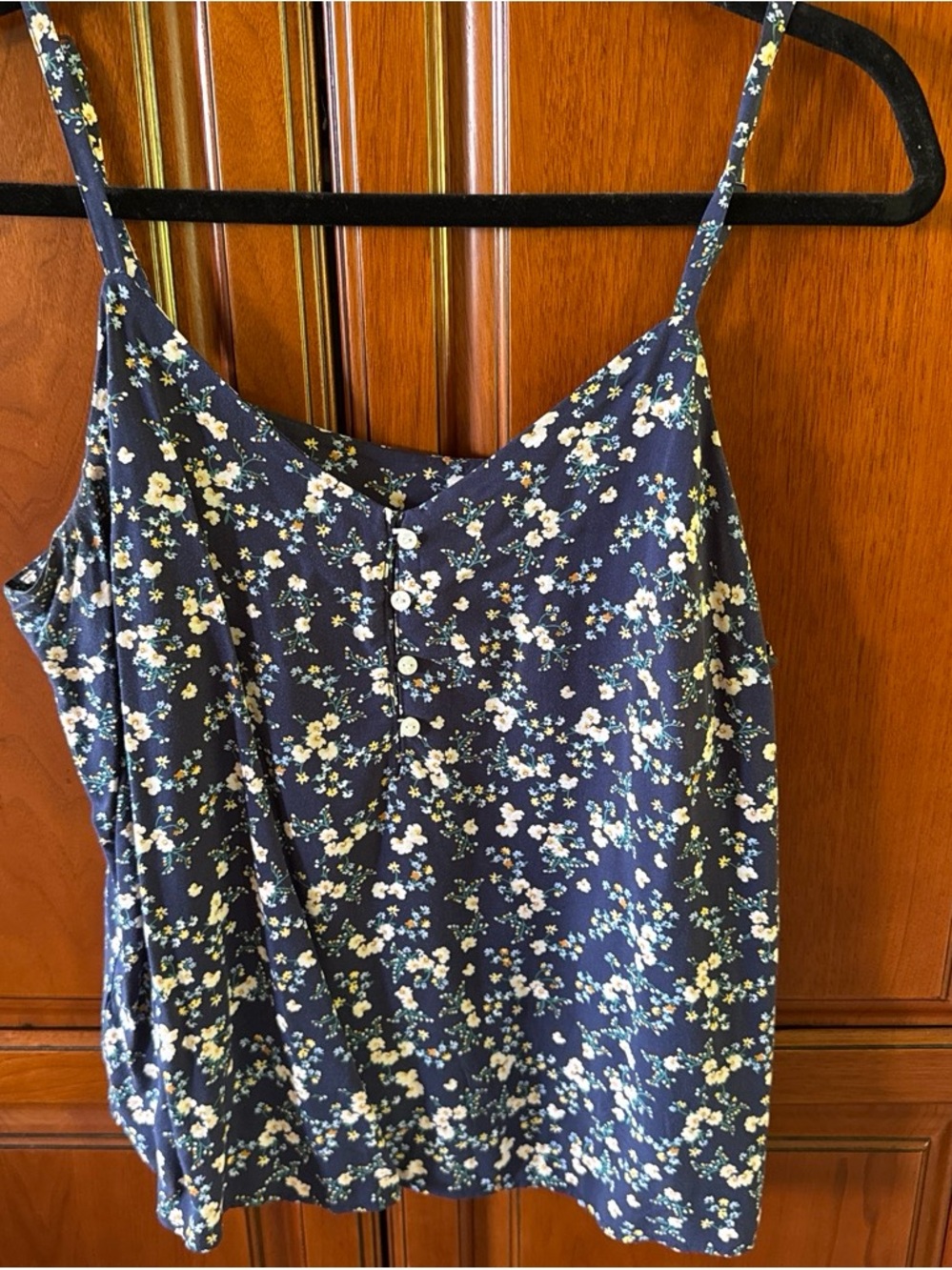 Old Navy Navy Floral Button Cami